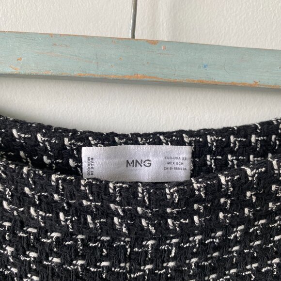 Mango Split Detail Grey Check Skirt - Picture 5 of 5